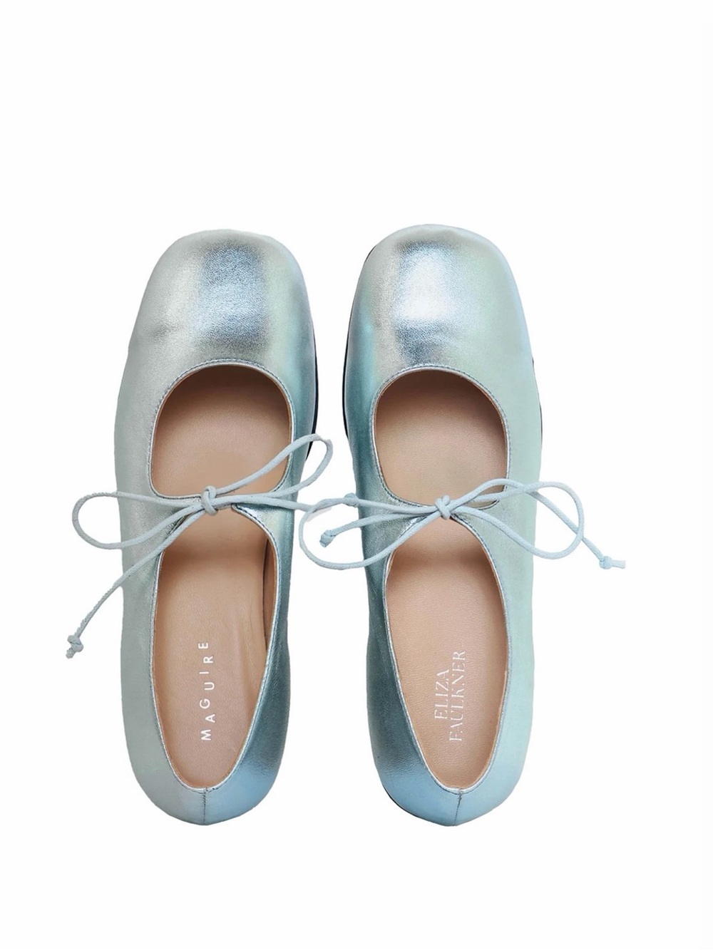 Maguire x Eliza Faulker Gaia Ballet Flat in Blue Metallic - Picture 3 of 3